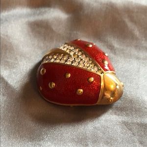 VINTAGE RARE! LADYBUG GIVENCHY GOLD Brooch